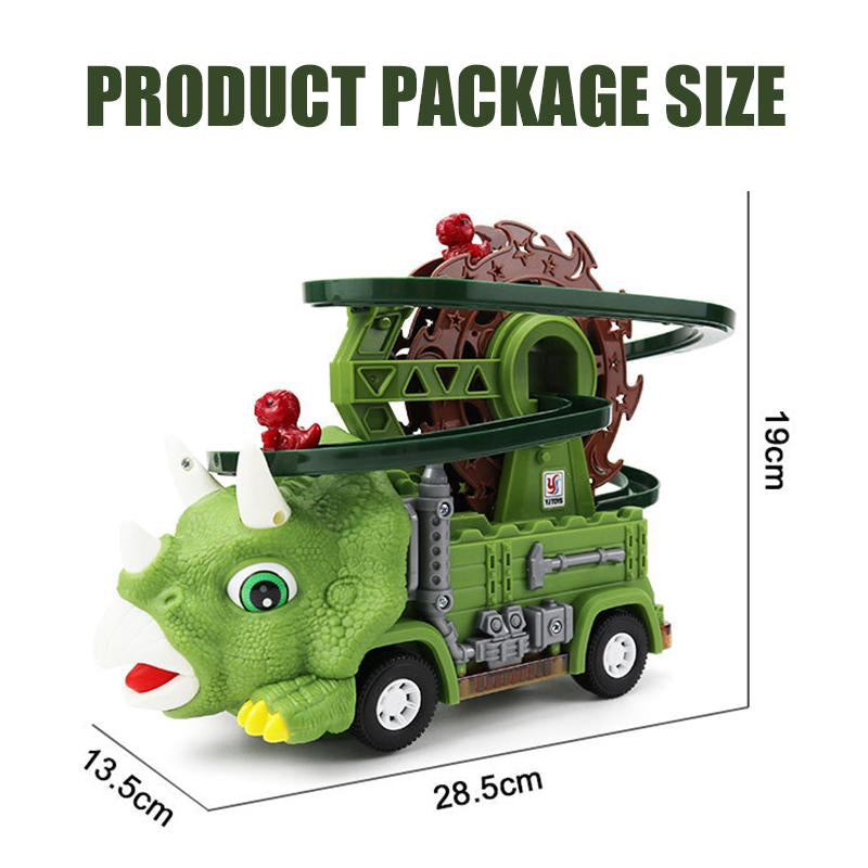 Toddler Toys for Interactive Fun Gifts Sensory Newborn Cute Stair Climbing Dinosaur Track Toy Car Triceratops Sliding Universal Rotating Car Electric Toy Grandson Gift Ideas Early Education Kids Birthday Christmas Gift Idea
