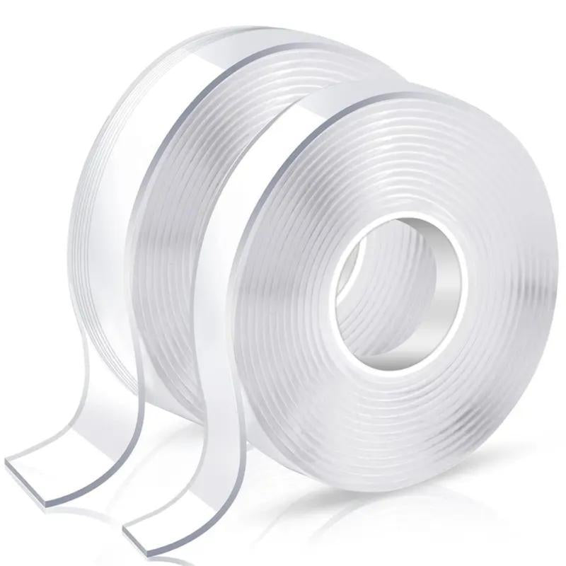 Hanging Adhesive Strips Clear Mounting Tape Picture,Double Sided Tape Heavy Duty(9.85Ft),Nano Double Sided Adhesive Tape,High-Strength Adhesive Tape Suitable for Daily Use in Offices, Home Kitchens, and Dormitories.