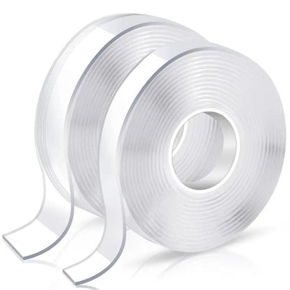 Hanging Adhesive Strips Clear Mounting Tape Picture,Double Sided Tape Heavy Duty(9.85Ft),Nano Double Sided Adhesive Tape,High-Strength Adhesive Tape Suitable for Daily Use in Offices, Home Kitchens, and Dormitories.