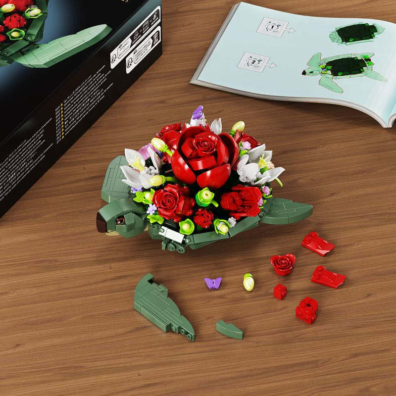 Turtle Planter Brick Set – Creative Building Kit for Kids & Adults, Nature-Themed Desk Decor, Fun Gardening Toy for Plant Lovers & Brick Collectors