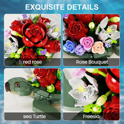 Turtle Planter Brick Set – Creative Building Kit for Kids & Adults, Nature-Themed Desk Decor, Fun Gardening Toy for Plant Lovers & Brick Collectors