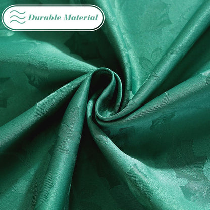 Christmas Cloth Napkins Set of 4, Washable Napkins with Jacquard Leaves, Heavyweight Fabric Napkins for Restaurant Party Dinner Decor (20" X 20", Green)