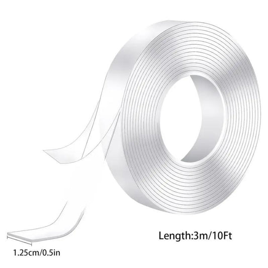 Hanging Adhesive Strips Clear Mounting Tape Picture,Double Sided Tape Heavy Duty(9.85Ft),Nano Double Sided Adhesive Tape,High-Strength Adhesive Tape Suitable for Daily Use in Offices, Home Kitchens, and Dormitories.