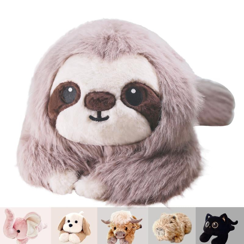 Uoozii 20-24" | 4-5 Pounds Highland Cow Capybara Cat Dog Dinosaur Sloth Elephant Axolotl Bear Weighted Stuffed Animals with Unscented Microwavable Heating Pad, Coolable Heatable Weighted Plush Warm Gift for Stress & Period Pain Relief