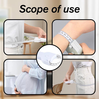 60 Inch 3D Measuring Body Measuring Tape for Fitness, Auto-Retractable Body Measuring Tool for Waist Hip Bust Arms, White