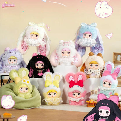 CALEMBOU Nommi Sweet Bunny Series Plush Blind Box, Kawaii Handbag Keychain Stuffed Blind Box, Cute Surprise Toy Mystery Vinyl Plush Soft Toys Collectible for Birthday Gift