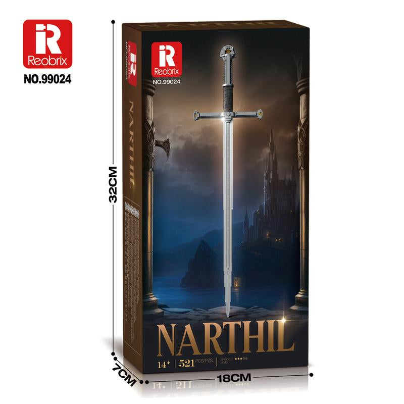 BUILDIFY Narthil 99024 Sword Building Set Collectible Anime Style Cosplay Toy 521 Pieces for Adults Boys Girls 14+ Home Office Decor Ideal Gift - Display