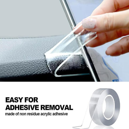 Hanging Adhesive Strips Clear Mounting Tape Picture,Double Sided Tape Heavy Duty(9.85Ft),Nano Double Sided Adhesive Tape,High-Strength Adhesive Tape Suitable for Daily Use in Offices, Home Kitchens, and Dormitories.