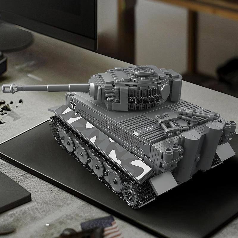 Mould King 20014 Tiger Tank Building Blocks Toy MOC Technology Military Vehicle Model Construction Blocks with Remote Controller RC Truck Model Building Toys Unisex Easy Assembly STEM Projects for Kids