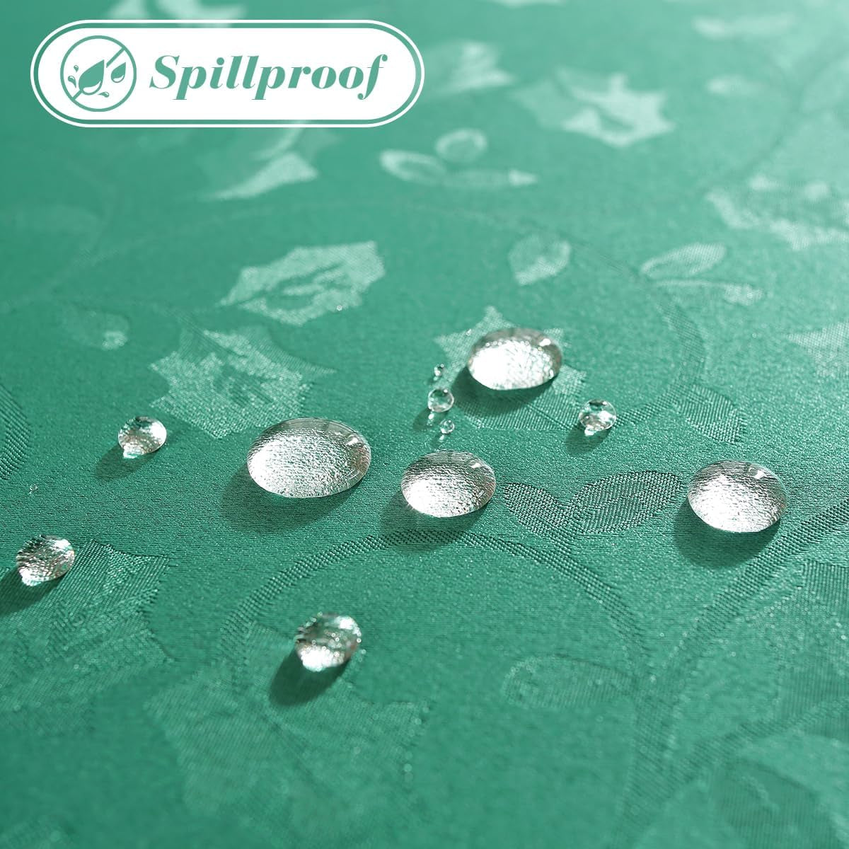 Christmas Cloth Napkins Set of 4, Washable Napkins with Jacquard Leaves, Heavyweight Fabric Napkins for Restaurant Party Dinner Decor (20" X 20", Green)