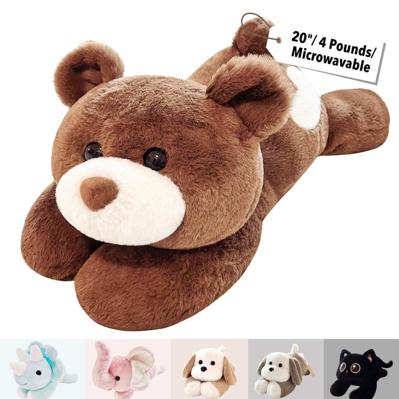 Uoozii 20-24" | 4-5 Pounds Highland Cow Capybara Cat Dog Dinosaur Sloth Elephant Axolotl Bear Weighted Stuffed Animals with Unscented Microwavable Heating Pad, Coolable Heatable Weighted Plush Warm Gift for Stress & Period Pain Relief