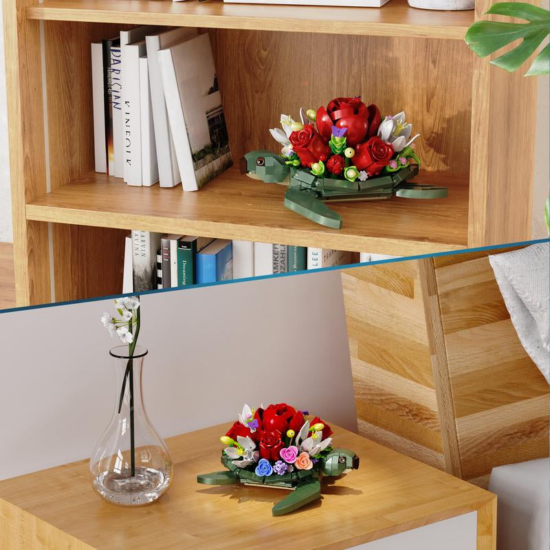 Turtle Planter Brick Set – Creative Building Kit for Kids & Adults, Nature-Themed Desk Decor, Fun Gardening Toy for Plant Lovers & Brick Collectors