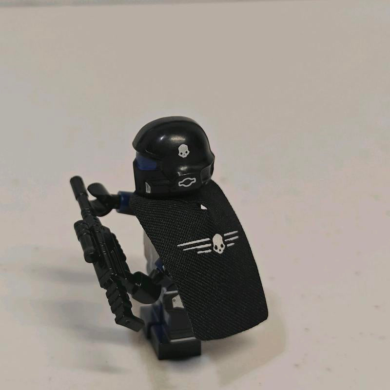 Helldiver Shock Trooper Building Block Figures with Cape, Helm and Accessory Ready to Spread Democracy!