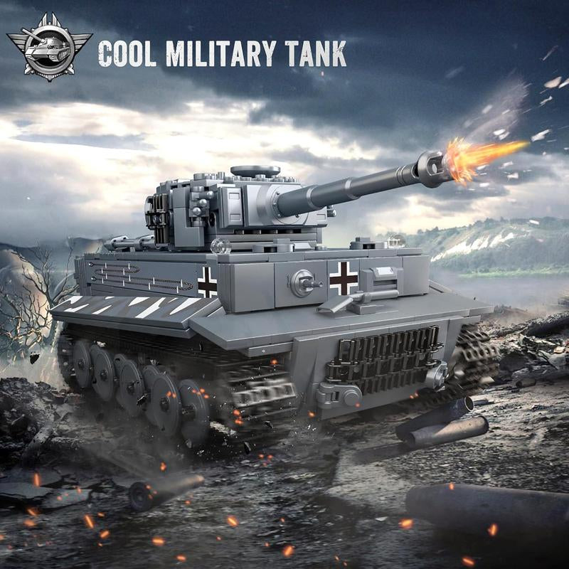 Mould King 20014 Tiger Tank Building Blocks Toy MOC Technology Military Vehicle Model Construction Blocks with Remote Controller RC Truck Model Building Toys Unisex Easy Assembly STEM Projects for Kids