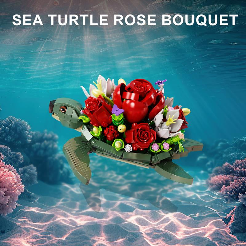 Turtle Planter Brick Set – Creative Building Kit for Kids & Adults, Nature-Themed Desk Decor, Fun Gardening Toy for Plant Lovers & Brick Collectors