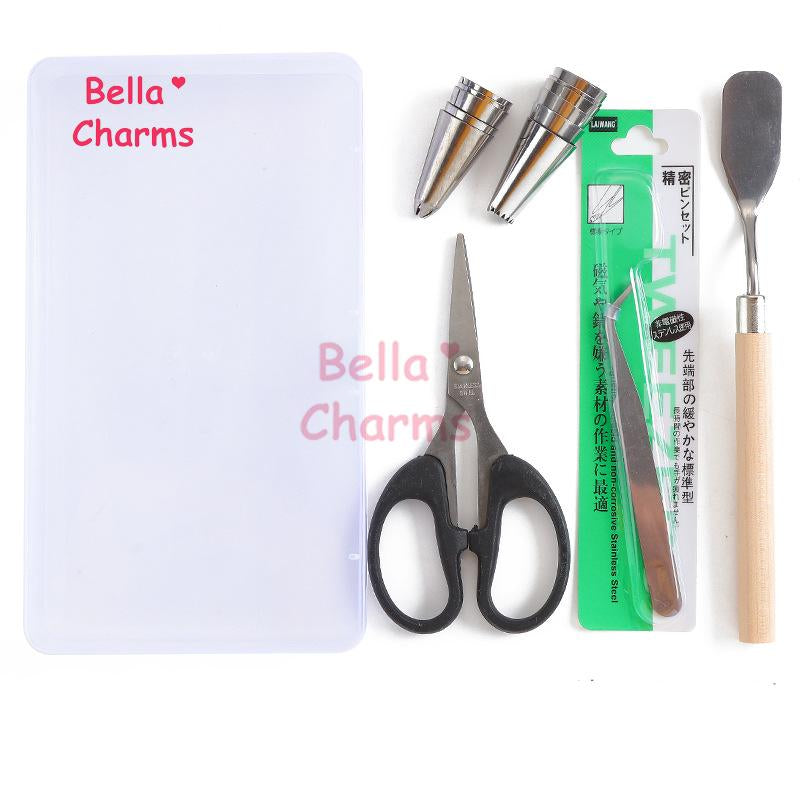 DIY Cream Glue Phone Case Decoration Tool Kit – Includes Precision Tweezers, Scraper, and Stainless Steel Piping Tips, Complete Set of Handmade Craft Tools and Accessories for Decorating Phone Cases, Resin Crafts, and Other Creative Project
