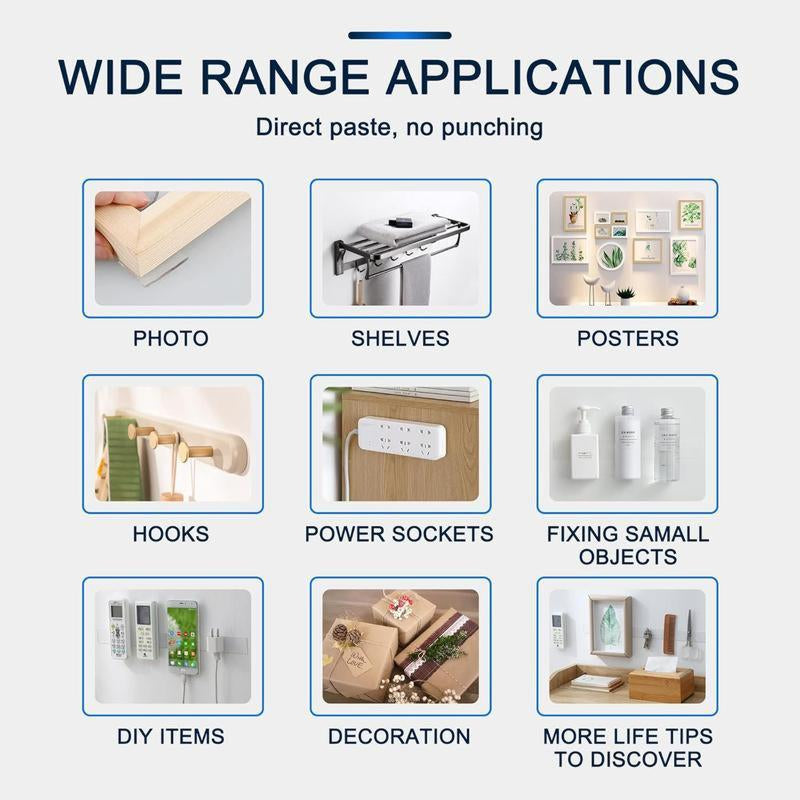 Hanging Adhesive Strips Clear Mounting Tape Picture,Double Sided Tape Heavy Duty(9.85Ft),Nano Double Sided Adhesive Tape,High-Strength Adhesive Tape Suitable for Daily Use in Offices, Home Kitchens, and Dormitories.