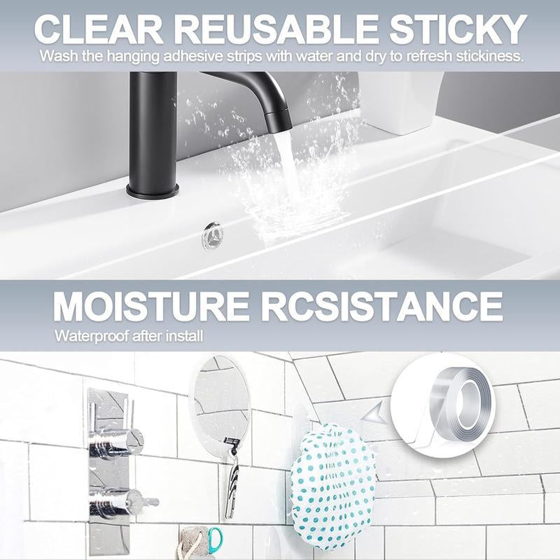 Hanging Adhesive Strips Clear Mounting Tape Picture,Double Sided Tape Heavy Duty(9.85Ft),Nano Double Sided Adhesive Tape,High-Strength Adhesive Tape Suitable for Daily Use in Offices, Home Kitchens, and Dormitories.