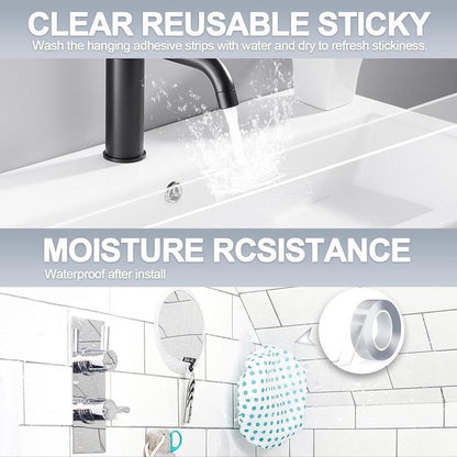 Hanging Adhesive Strips Clear Mounting Tape Picture,Double Sided Tape Heavy Duty(9.85Ft),Nano Double Sided Adhesive Tape,High-Strength Adhesive Tape Suitable for Daily Use in Offices, Home Kitchens, and Dormitories.