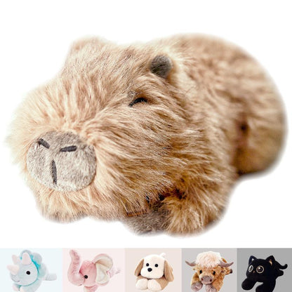 Uoozii 20-24" | 4-5 Pounds Highland Cow Capybara Cat Dog Dinosaur Sloth Elephant Axolotl Bear Weighted Stuffed Animals with Unscented Microwavable Heating Pad, Coolable Heatable Weighted Plush Warm Gift for Stress & Period Pain Relief