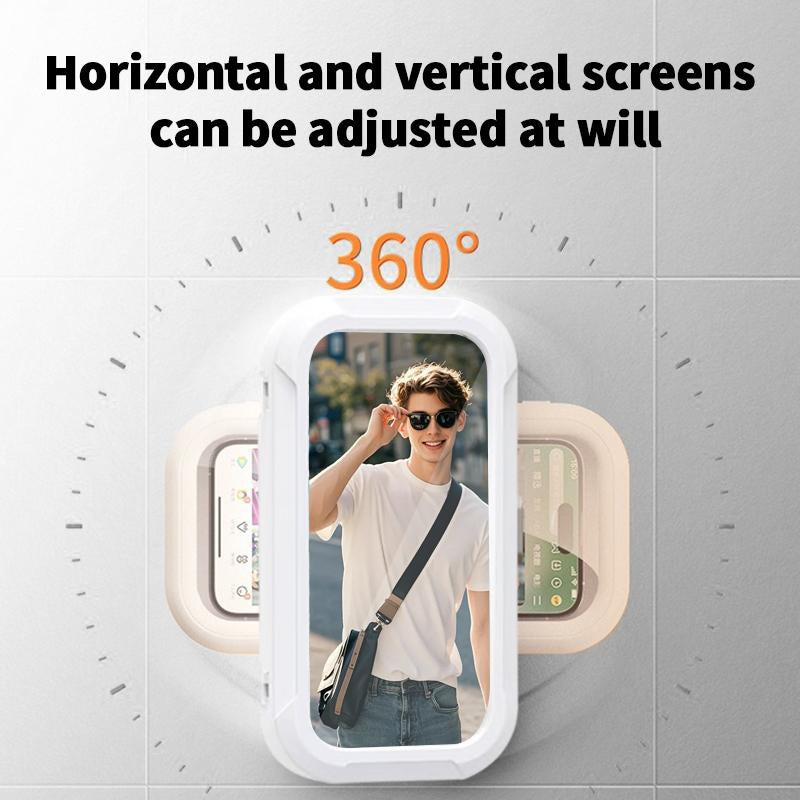 360° Rotating Shower Phone Holder – Wall-Mounted, Fits 4"–7" Phones, Waterproof & Secure Stand Stick Phone Holder Magnetic Phone Holder Phone Sticky Grip