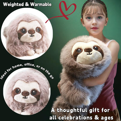 Uoozii 20-24" | 4-5 Pounds Highland Cow Capybara Cat Dog Dinosaur Sloth Elephant Axolotl Bear Weighted Stuffed Animals with Unscented Microwavable Heating Pad, Coolable Heatable Weighted Plush Warm Gift for Stress & Period Pain Relief