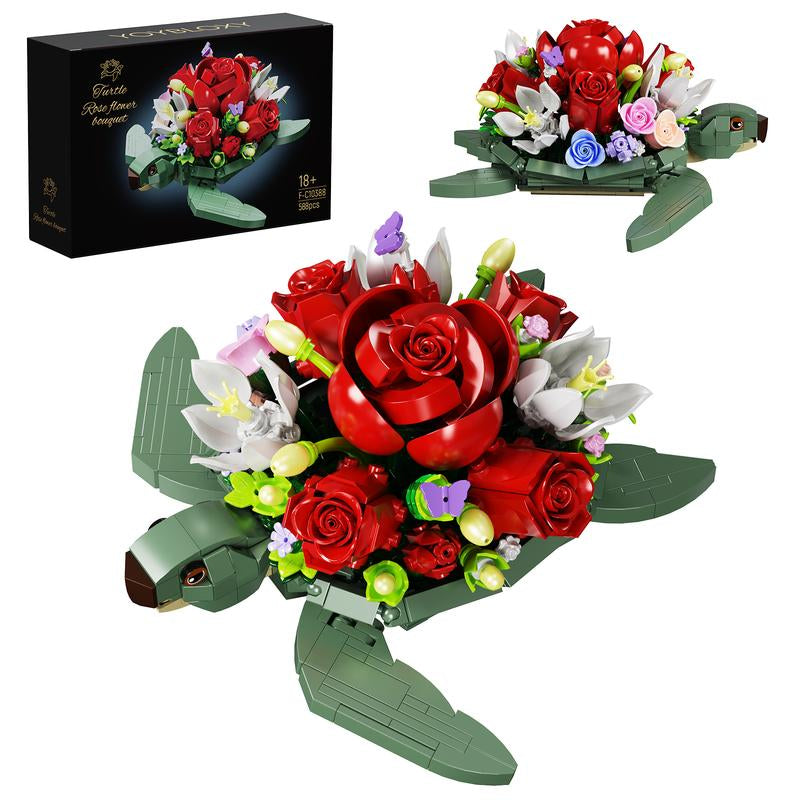 Turtle Planter Brick Set – Creative Building Kit for Kids & Adults, Nature-Themed Desk Decor, Fun Gardening Toy for Plant Lovers & Brick Collectors